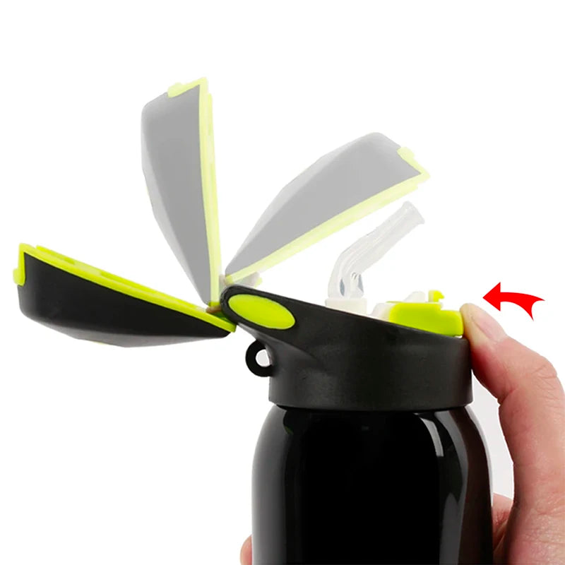 500ML Bicycle Water Bottle Vacuum Stainless Steel Cycling Water Bottle Double Walled Simple Thermo Mug Insulated with Straw