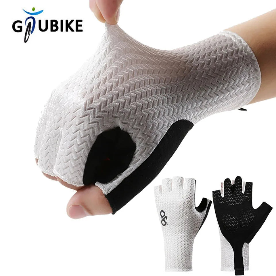 Summer Breathable Half Finger Cycling Gloves Ultralight Road Bike Gloves Anti-Slip Silicone Pad Cooling Sport Gear