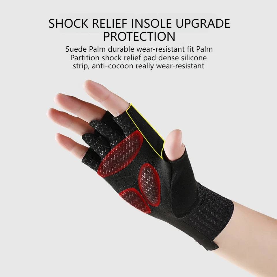 Summer Breathable Half Finger Cycling Gloves Ultralight Road Bike Gloves Anti-Slip Silicone Pad Cooling Sport Gear
