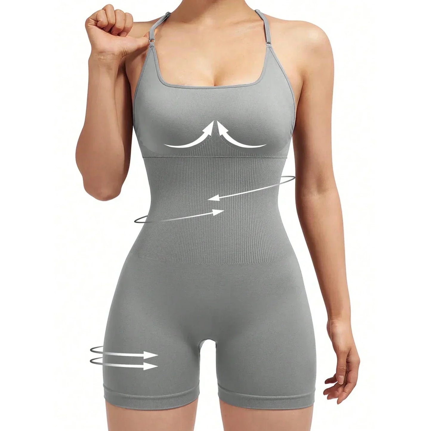 Yoga Sxy Criss Cross Backless Cami Sports Romper,Women'S Jumpsuits Ribbed One Piece Workout Sleeveless Rompers Tank Top Shorts