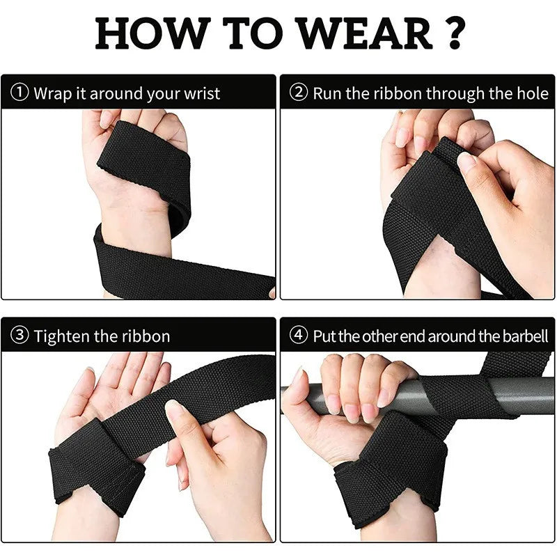 Weightlifting Wrist Straps Strength Training Adjustable Non-Slip Gym Fitness Lifting Strap Wrist Support Sports Grip Band