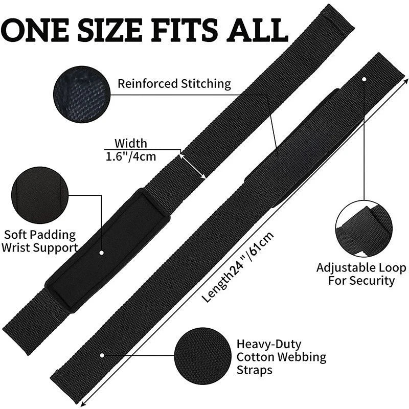 Weightlifting Wrist Straps Strength Training Adjustable Non-Slip Gym Fitness Lifting Strap Wrist Support Sports Grip Band